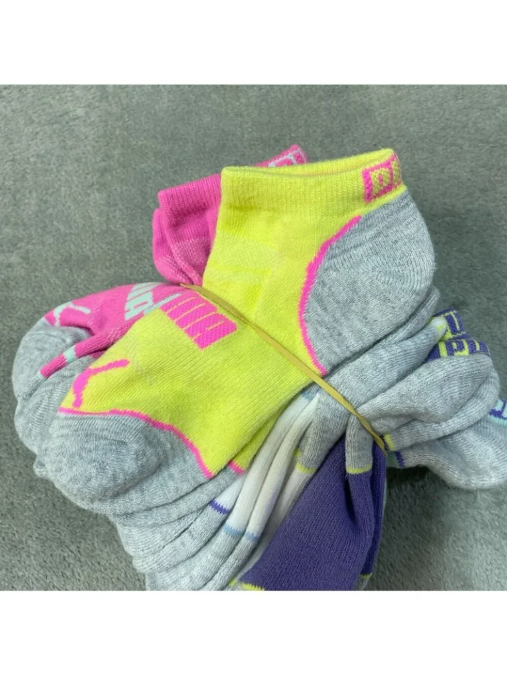 NNWOT Puma  9 Pairs Girls Ankle Socks Multicolor